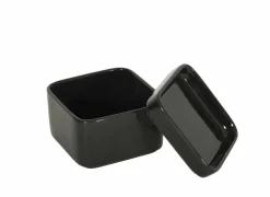 Bewaardozen|Voorraadpot Square Cup 10x10x5,5cm - keramiek - zwart glanzend