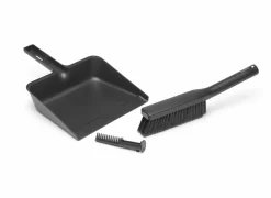 Brabantia Poetsgerief|Vuilblik en borstel 24x33cm - kunststof - dark grey