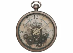 Klokken & Wekkers|Wandklok Awa Ø27cm - kunststof & glas - bruin