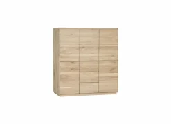 Wandmeubel Caviar 165cm - eik massief & decor - naturel- Barkasten|Wandmeubels