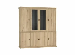 Wandmeubel Grimaldi 230cm - eik massief & decor - naturel- Wandmeubels|Wandmeubels