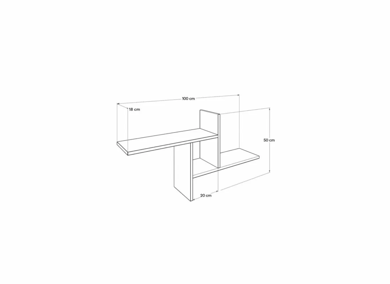 Wandplanken|Wandplanken|Wandplank Adelaide 100x18x50cm - melamine - bruin