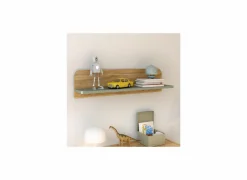 Wandplanken|Wandrekken|Wandplank Hoa 100x22x26cm - decor - mauvella eik & groen