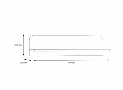 Wandplanken|Wandrekken|Wandplank Hoa 100x22x26cm - decor - mauvella eik & groen