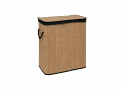 Wasmand 52x32x63cm - bamboe - zwart/bruin- Wasmanden