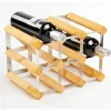 Wijnrek 32x23x23cm - metaal & hout massief - lichte eik- Wijnrekken|Wijnrekken