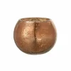 Kaars & Houder|Windlicht Bol Craquele effect H12cm - glas - brons