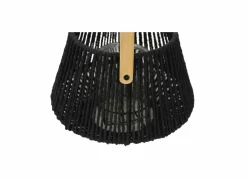 Windlicht Cana H17,5cm - papier & bamboe - zwart- Kaars & Houder