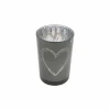 Mars & More Windlicht Heart H18cm - glas - grijs- Kaars & Houder