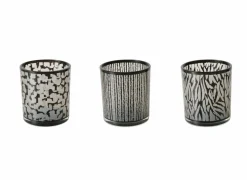 Windlicht Thato H8cm - glas - zwart- Kaars & Houder