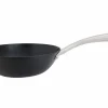Cosy & Trendy Wokpan Fusion Pro  Ø22,5cm - koolstofstaal - zilver/zwart- Wokpannen