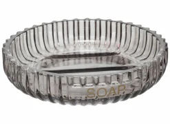 Zeepbakjes|Zeepbakje Glass Ø11x2,5cm - glas - grijs