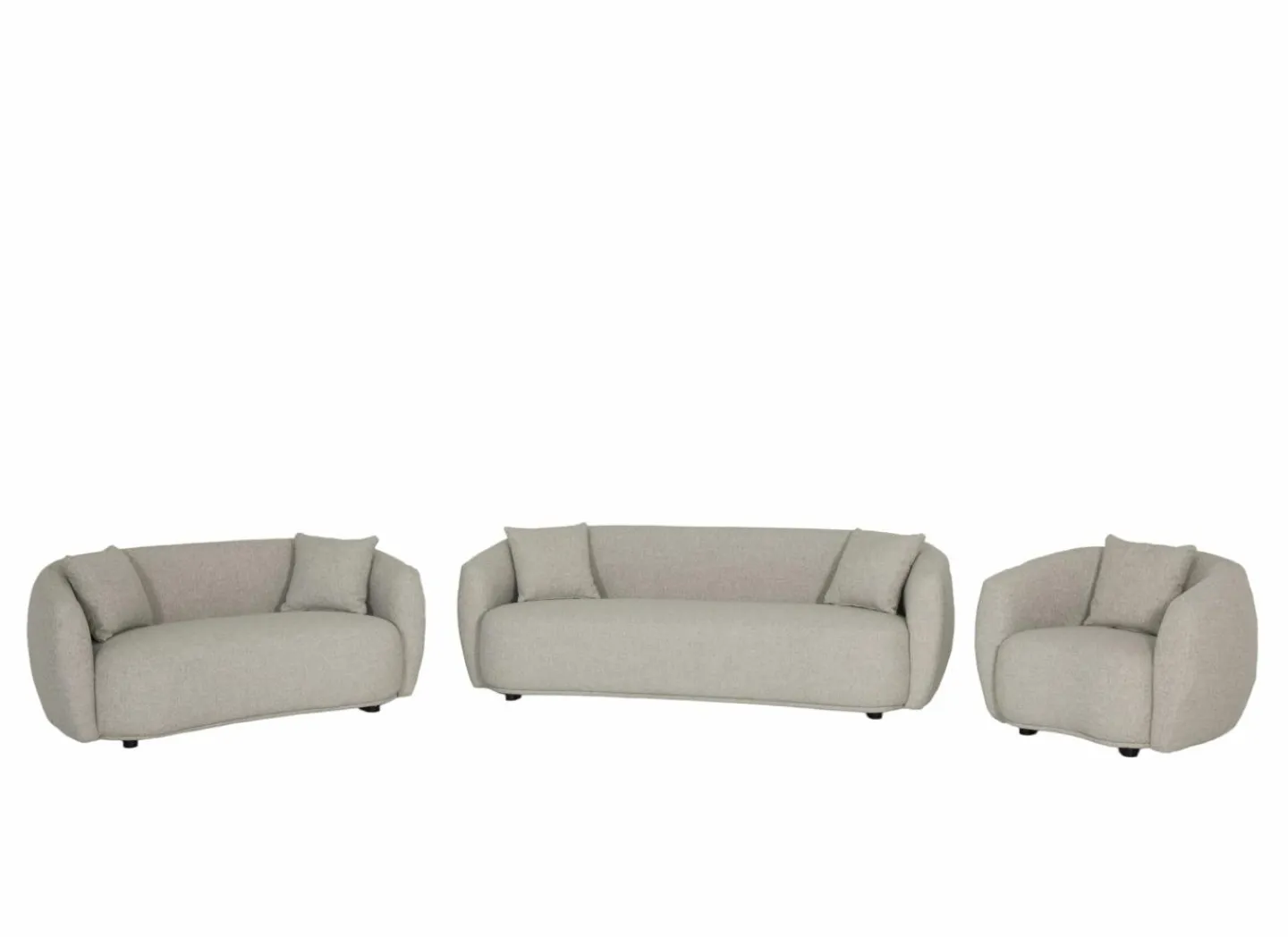 Zetel Aegea 3-zit - stof - lichtgrijs- 3-Zits Zetels|Zetels