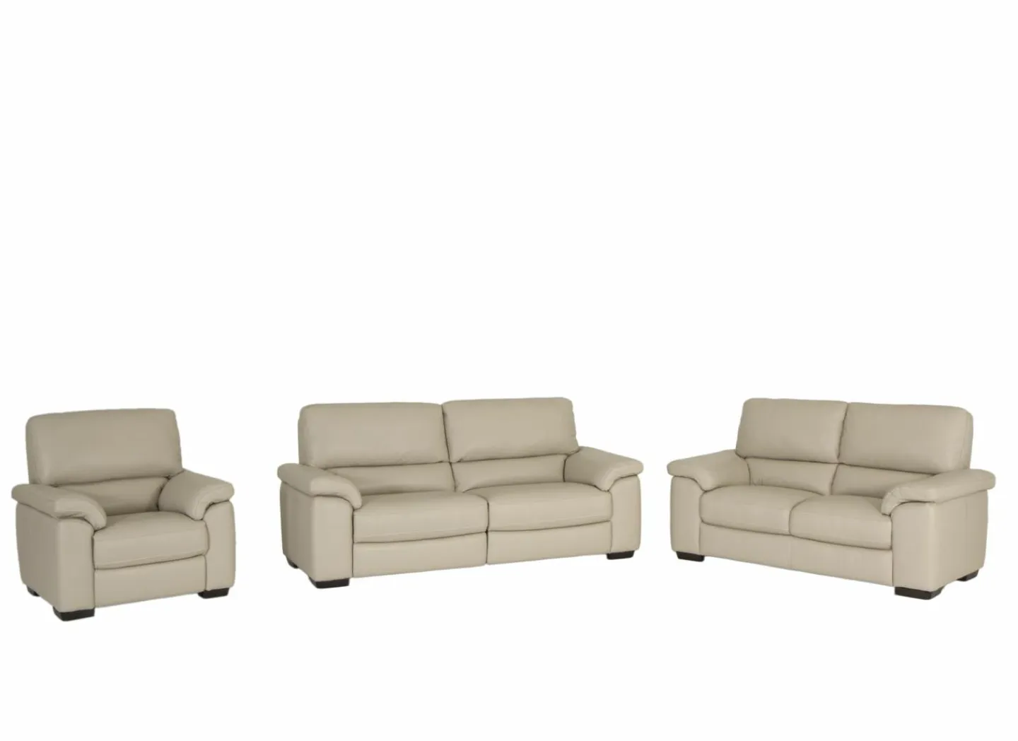 Zetel Aventi 2,5+2+1-zit - leder - grijs- Zetels