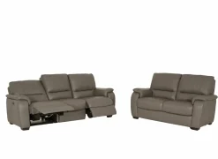Zetels|Zetel Barbiero 3+2-zit - leder - elephant taupe met relax