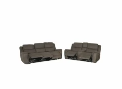 Zetel Cluny 3+2-zit - stof - bruingrijs met relax- Zetels