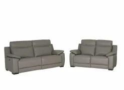 Zetels|Zetel Curry 3+2-zit - leder - asgrijs met relax