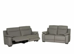 Zetels|Zetel Curry 3+2-zit - leder - asgrijs met relax