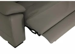 Zetel Curry  2,5+2+1-zit - leder - asgrijs met relax- Zetels