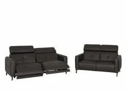 Zetels|Zetel Dervaux 3+2-zit - stof - antraciet met relax