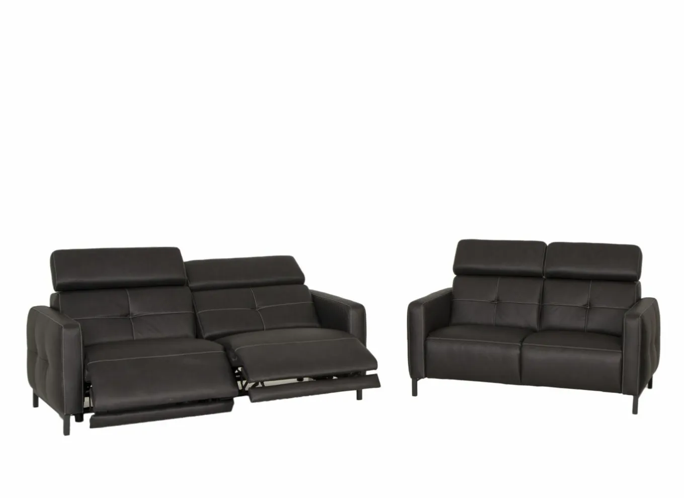 Zetels|Zetel Dervaux 3+2-zit - stof - antraciet met relax
