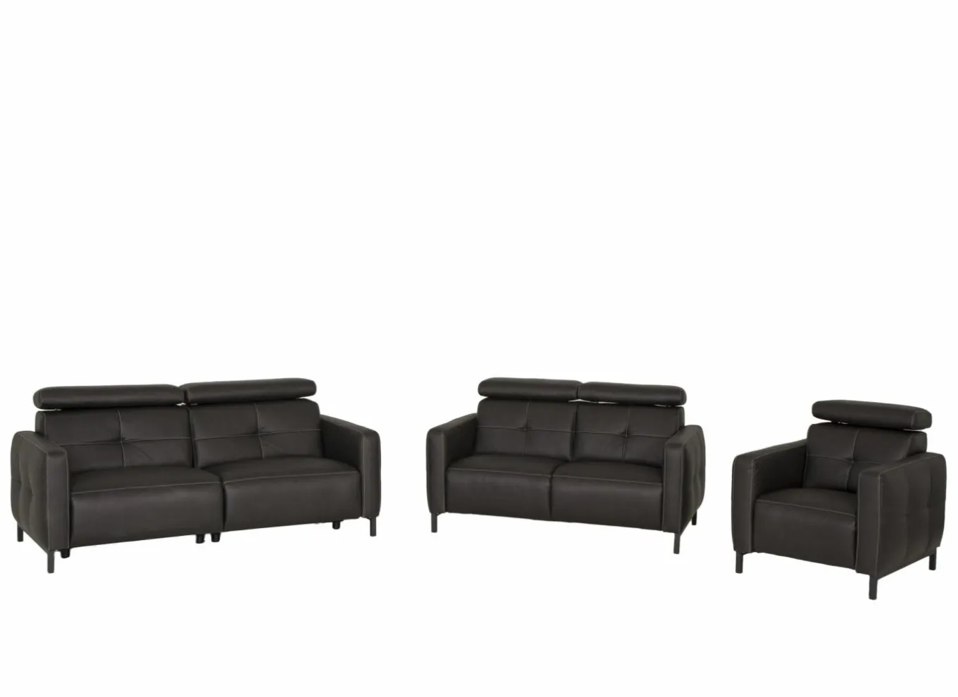 Zetels|Zetel Dervaux 3+2+1-zit - stof - antraciet met relax