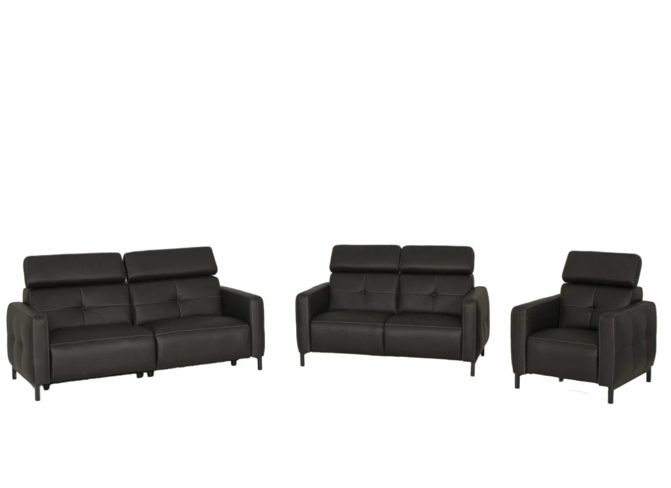 Zetels|Zetel Dervaux 3+2+1-zit - stof - antraciet met relax