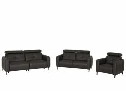 Zetels|Zetel Dervaux 3+2+1-zit - stof - antraciet met relax