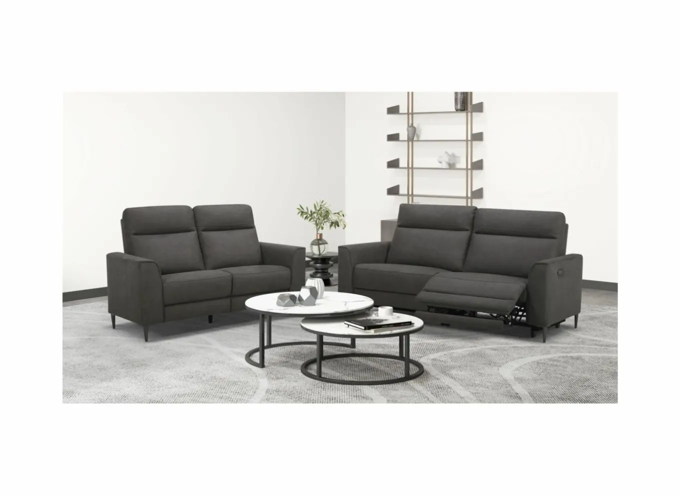 Zetels|Zetel Feet 3+2-zit - microvezel - bruingrijs met relax