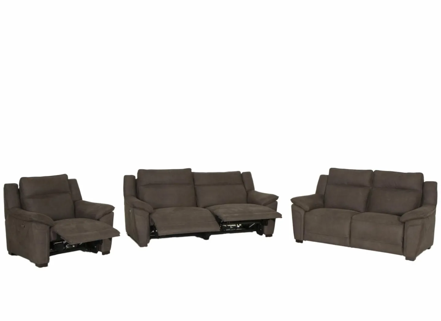 Zetel Globe 3+2+1-zit - stof - bruingrijs met relax- Zetels