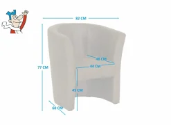 Fauteuils|Zetels|Zetel Mini Kuip 82x60x77cm - stof - cognac