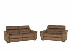 Zetels|Zetel Notch 2,5+2-zit - stof - cognac met relax