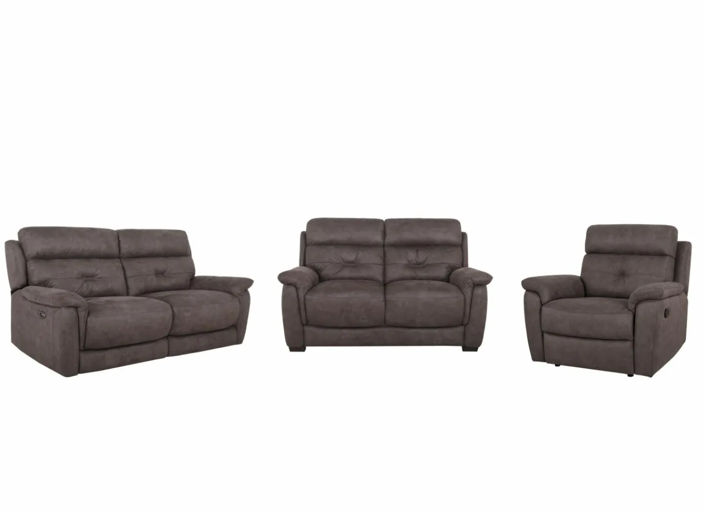 Zetel Twitch 2,5+2+1-zit - stof - grijs met relax- Zetels