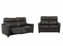 Zetel Wise 2,5+2-zit - leder - walnut met relax- Zetels