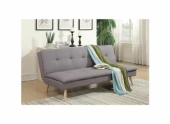 Zetelbedden|Slaapbanken|Zetelbed Fjord 1 persoons - 183x86cm - stof - grijs