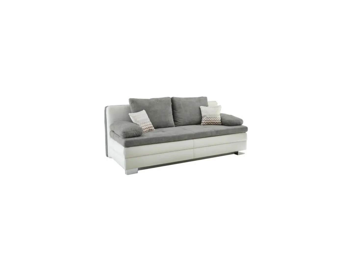 Zetelbed Lincoln 2 persoons - 203x102cm - stof & lederlook - beige & grijs- Zetelbedden|Slaapbanken