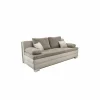 Zetelbedden|Slaapbanken|Zetelbed Lincoln 2 persoons - 203x102cm -  stof & lederlook - taupe & beige