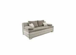 Zetelbedden|Slaapbanken|Zetelbed Lincoln 2 persoons - 203x102cm - stof & lederlook - taupe & beige