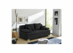 Slaapbanken|Zetelbed Lindau 2 persoons - 203x106cm - stof - zwart