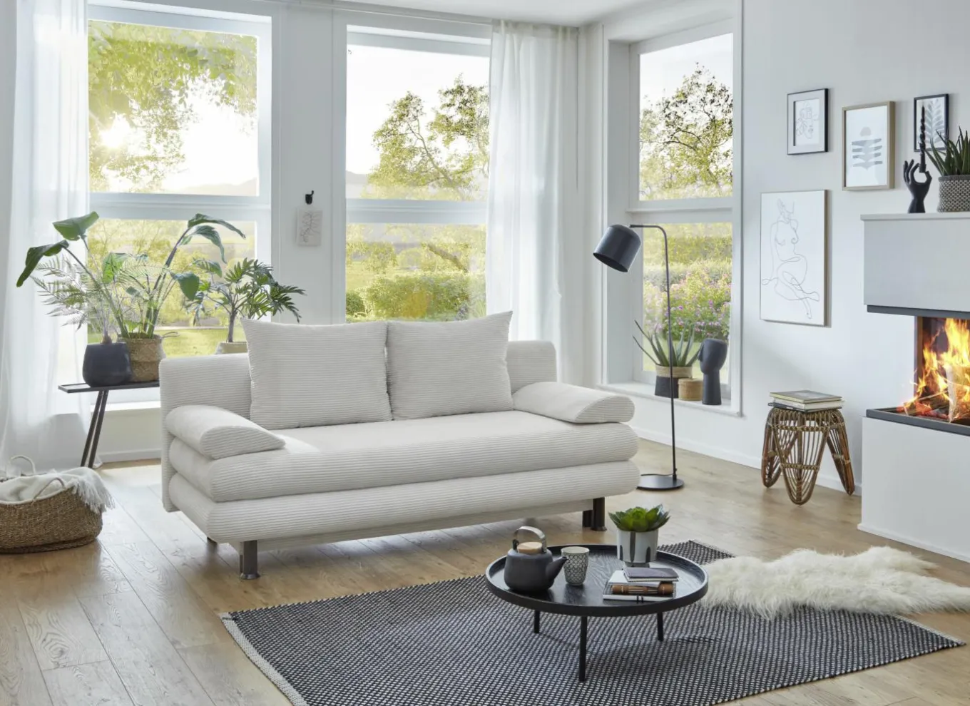 Zetelbedden|Zetelbed SO240 Bern 2 persoons - stof - beige