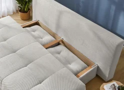 Zetelbedden|Zetelbed Till 2-persoons - stof - beige met opbergruimte