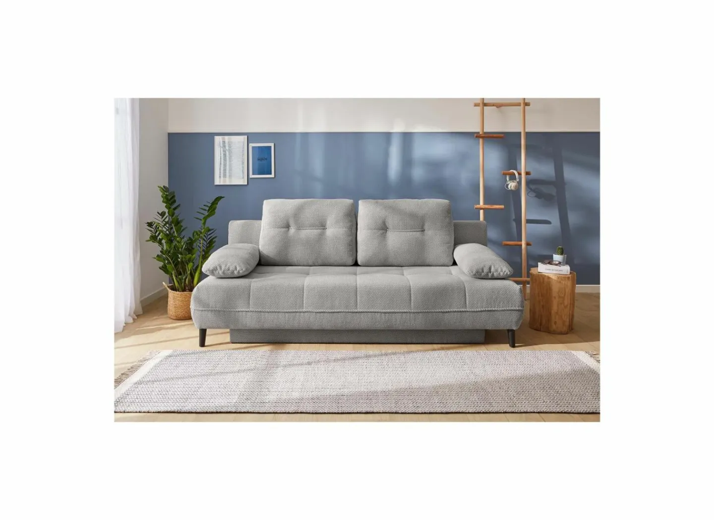 Zetelbed Till 2-persoons - stof - lichtgrijs met opbergruimte- Zetelbedden