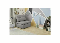 Zetelbed Tunis 1 persoons - 85x82cm - stof - grijs- Zetelbedden|Slaapbanken