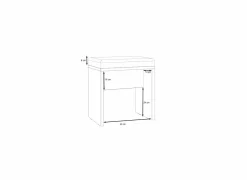 Zitbank Dalate 45x30x49cm - decor - kastanje eik & mat zwart- Make-Up Tafels|Banken