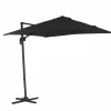 Zweefparasol Thalassa 250x250cm zwart met beschermhoes- Zweefparasols